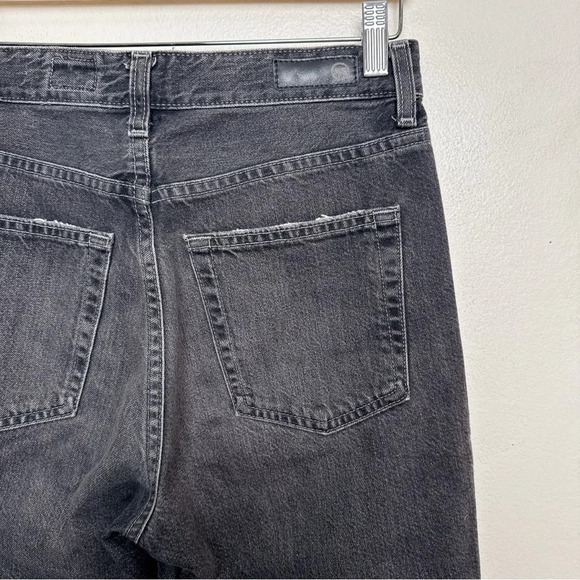 Anthropologie Womens 27 AG The Alexxis Cropped Straight Jeans Grey Wash Raw Hem - Picture 14 of 16